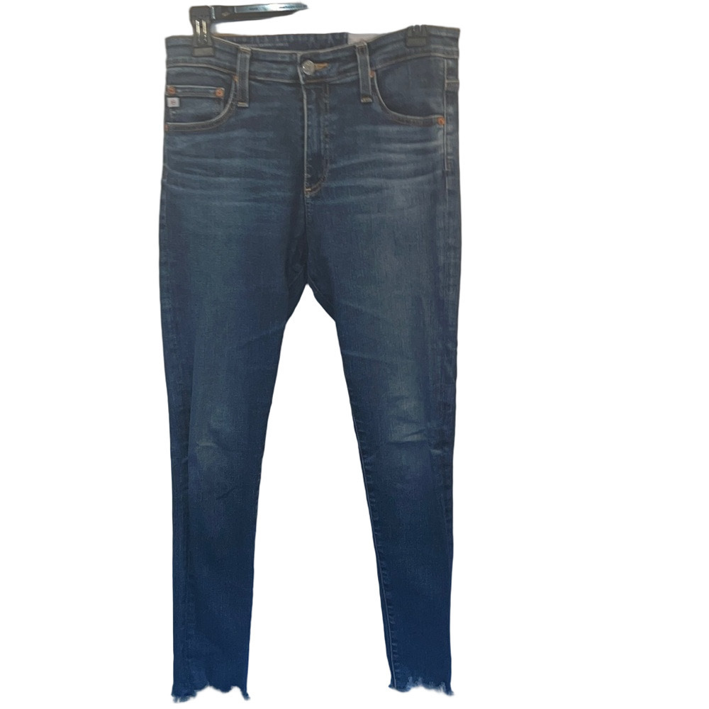 AG-ED Denim Classic Blue “Skinny” Jeans for Women, Size 28R, Rough Cut